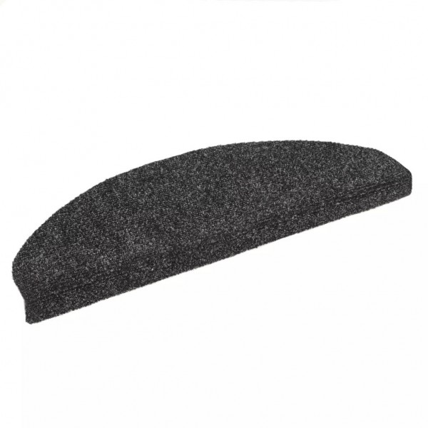 Tapetes de escada autoadesivos 15 peças 65x21x4 cm cinza escuro semicircular grande M 2