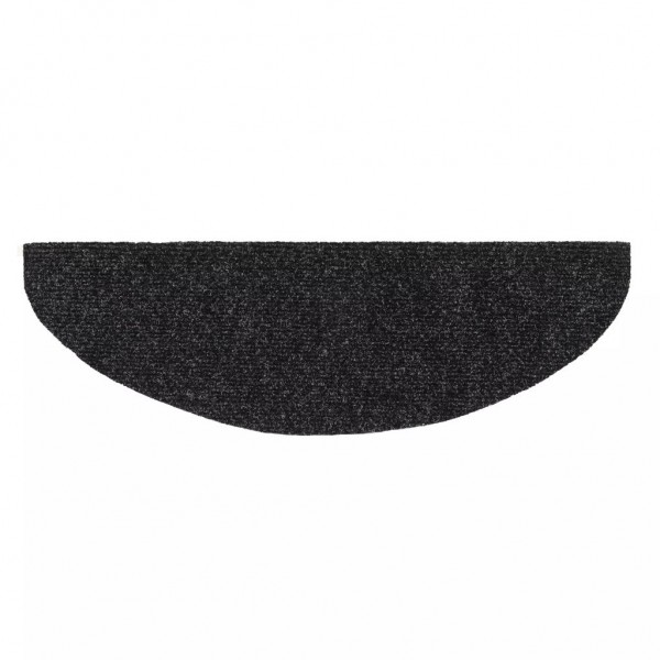 Tapetes de escada autoadesivos 15 peças 65x21x4 cm cinza escuro semicircular grande M 5