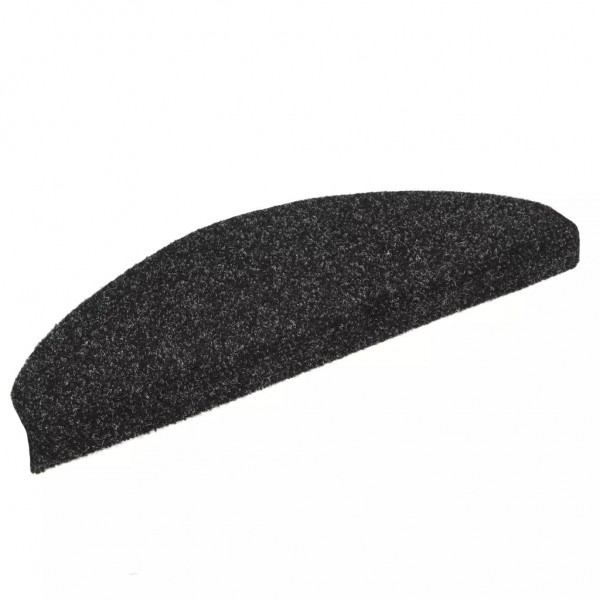 Tapetes de escada autoadesivos 15 peças 65x21x4 cm pretos semicirculares grandes M 2