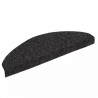 Alfombrilla de escaleras 15 uds tela punzonada 65x21x4cm negro 2