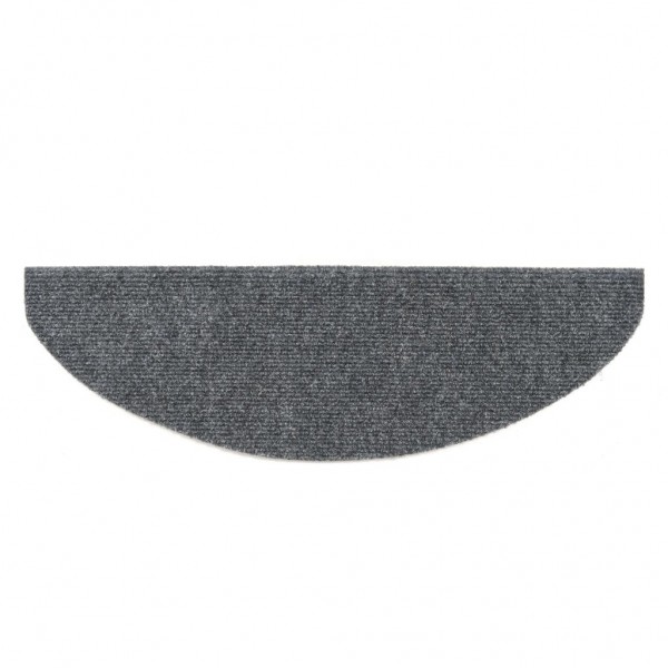 Tapetes de escada autoadesivos 15 peças 65x21x4 cm cinza claro semicircular grande M 5