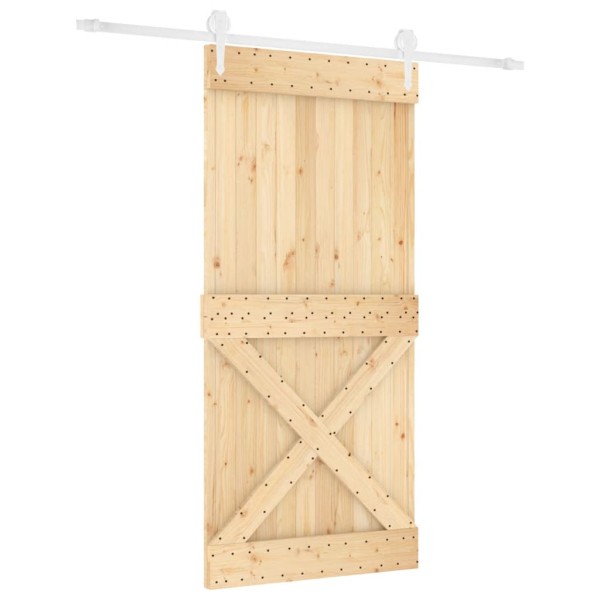 Puerta corredera con herrajes madera maciza de pino 95x210 cm M 2
