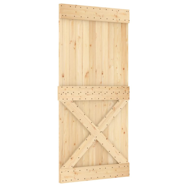 Puerta corredera con herrajes madera maciza de pino 95x210 cm M 3