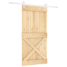 Puerta corredera con herrajes madera maciza de pino 100x210 cm 2