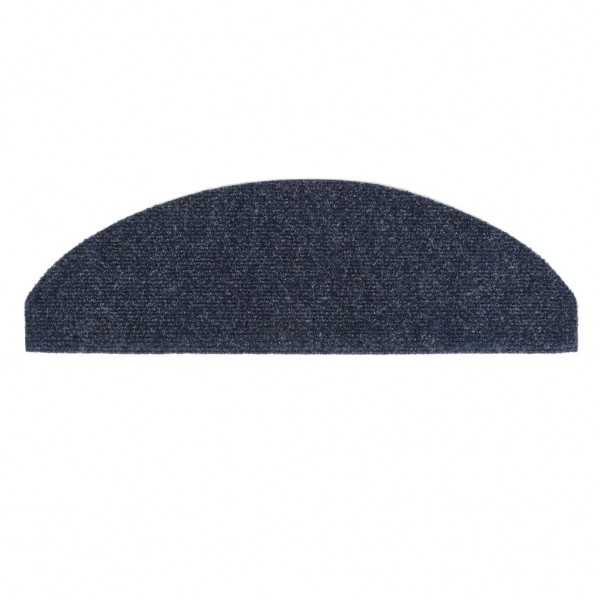Alfombrilla de escaleras 15 uds tela punzonada 65x21x4 cm azul M 5