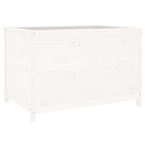 Canteiro elevado de jardim 119.5x82.5x78 cm pinho maciço branco H