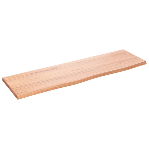 Encimera de baño madera maciza tratada marrón claro 100x30x2 cm M 2