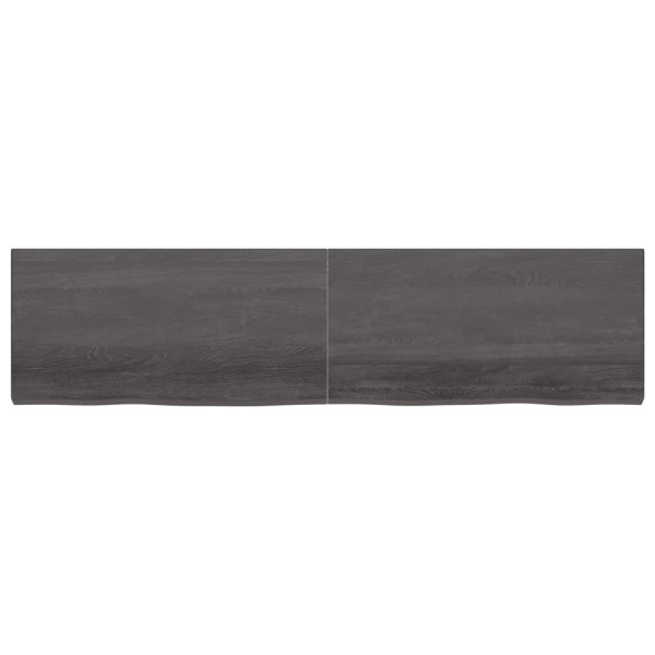 Encimera de baño madera maciza tratada gris oscuro 200x50x6 cm M 3