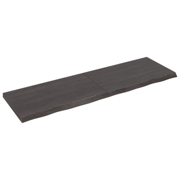 Encimera de baño madera maciza tratada gris oscuro 200x60x6 cm M 2