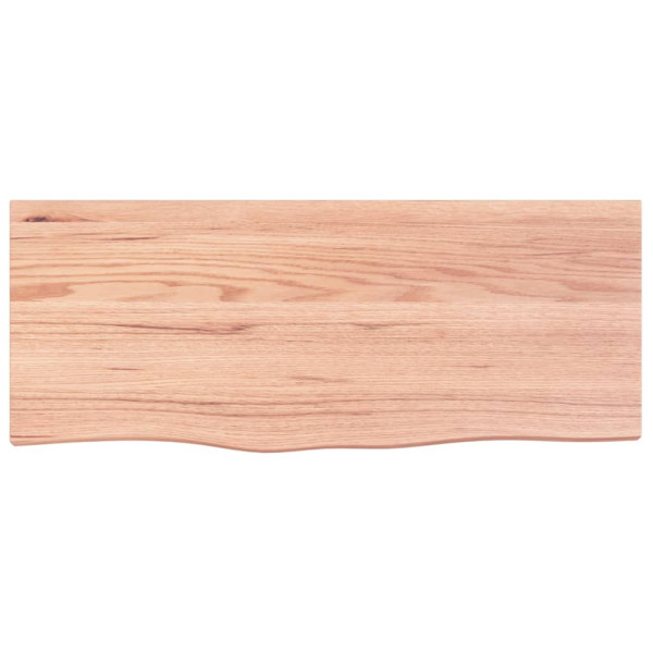 Encimera de baño madera maciza tratada marrón claro 100x40x2 cm M 3