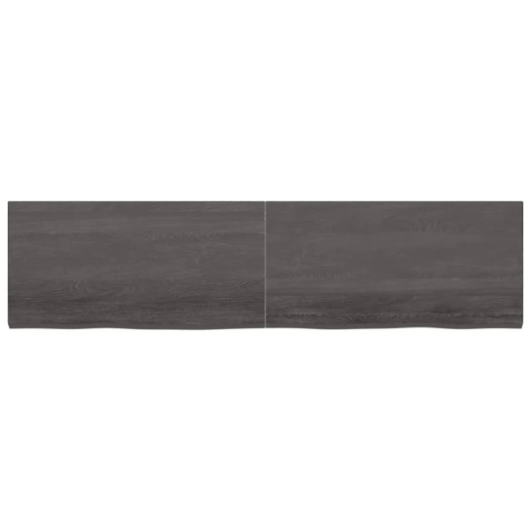 Encimera de baño madera maciza tratada gris oscuro 200x50x4 cm M 3