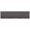 Encimera de baño madera maciza tratada gris oscuro 200x50x4 cm 3