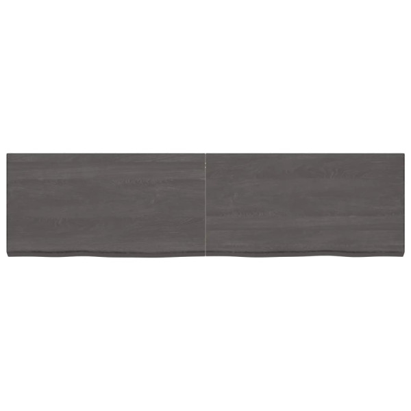 Encimera de baño madera maciza tratada gris oscuro 220x60x6 cm M 3