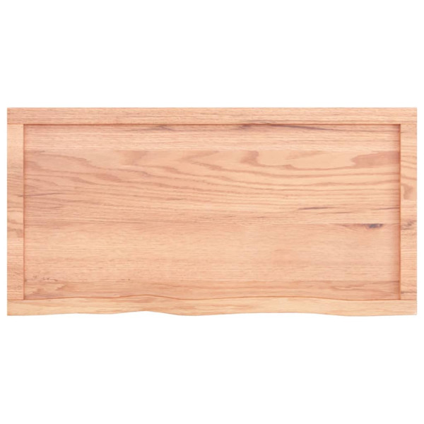 Encimera de baño madera maciza tratada marrón claro 100x50x4 cm M 4