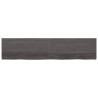 Encimera de baño madera maciza tratada gris oscuro 220x50x6 cm 3
