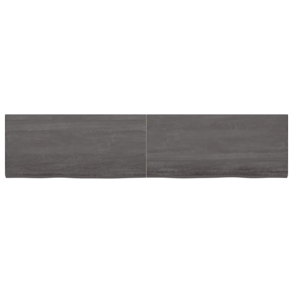 Encimera de baño madera maciza tratada gris oscuro 220x50x4 cm M 3