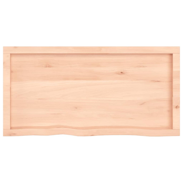 Encimera de baño madera maciza sin tratar 100x50x4 cm M 4