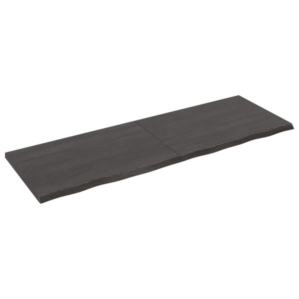 Encimera de baño madera maciza tratada gris oscuro 180x60x4 cm M 2