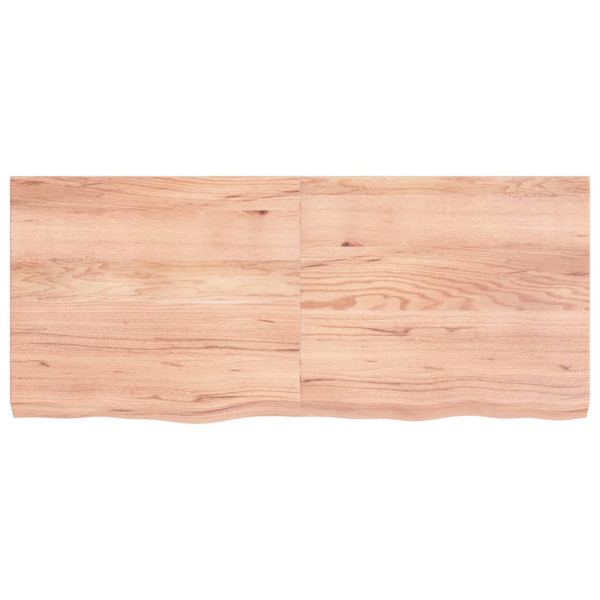 Encimera de baño madera maciza tratada marrón claro 140x60x6 cm M 3