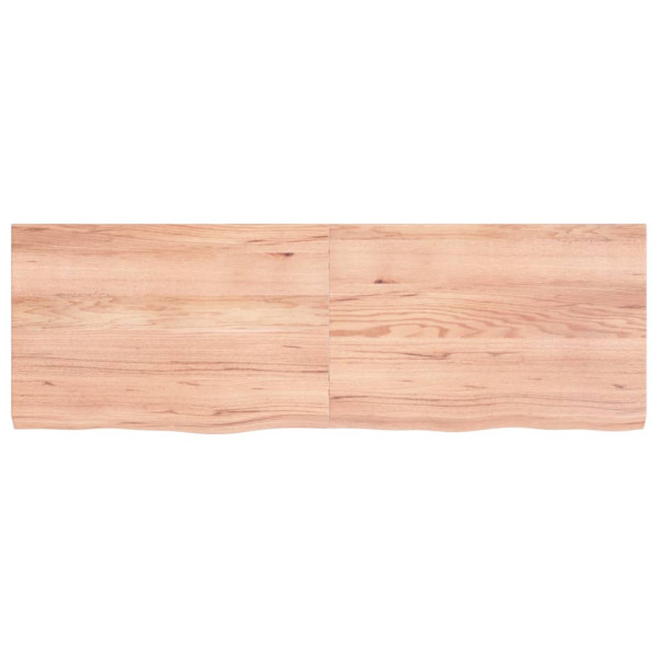 Encimera de baño madera maciza tratada marrón claro 120x40x4 cm M 3