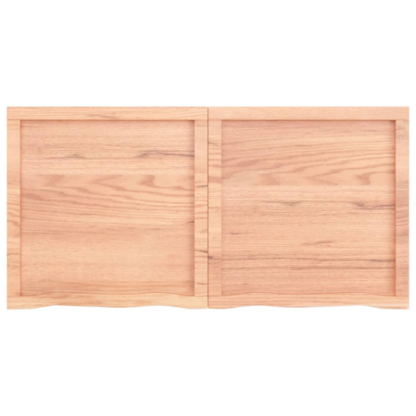 Encimera de baño madera maciza tratada marrón claro 120x60x4 cm M 4