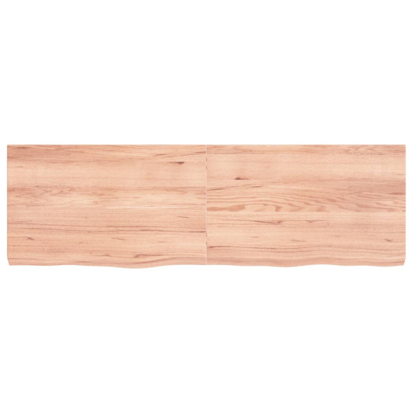 Encimera de baño madera maciza tratada marrón claro 160x50x6 cm M 3