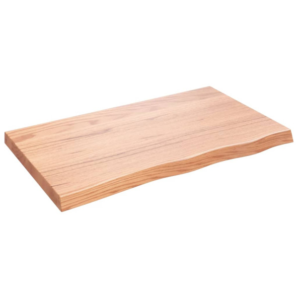 Tablero de mesa madera roble tratada marrón claro 100x60x6 cm M 2