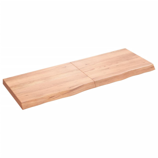 Tablero de mesa madera roble tratada marrón claro 140x50x6 cm M 2