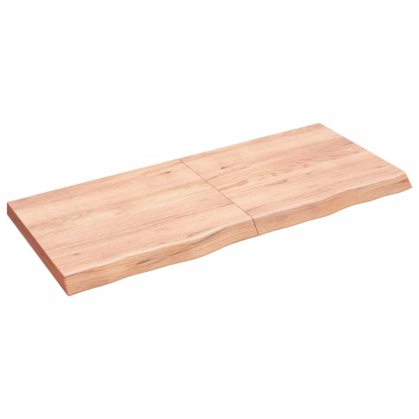 Tablero de mesa madera roble tratada marrón claro 140x60x6 cm M 2