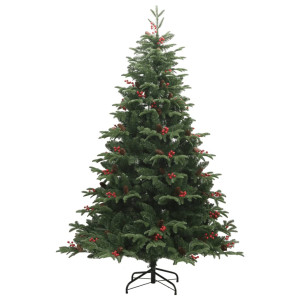 Árvore de Natal artificial articulada c/ pinhas e bagas 210 cm H
