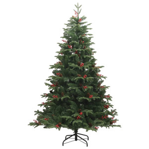 Árvore de Natal artificial com pinhões e bagas 240 cm H