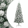 Árbol de Navidad artificial con bisagras y nieve flocada 210 cm 2