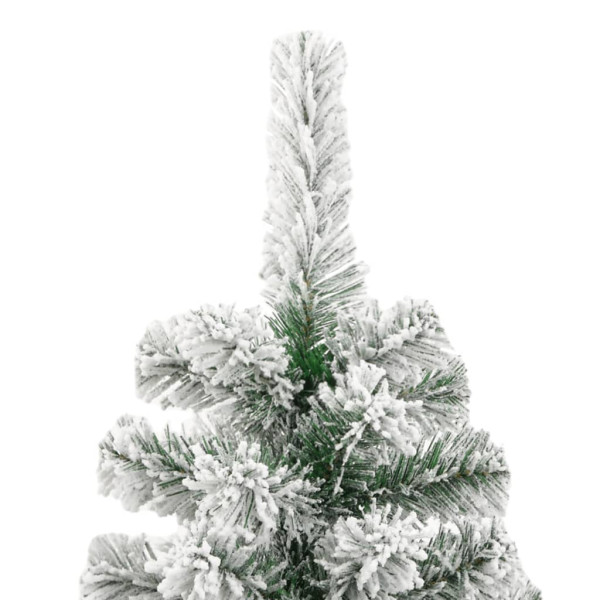 Árbol de Navidad artificial con bisagras y nieve flocada 210 cm M 4