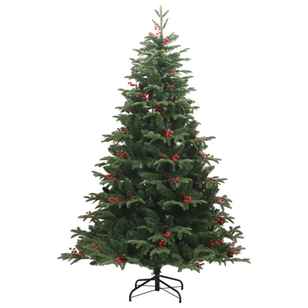 Árbol de Navidad artificial con piñas y bayas 180 cm D