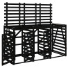 Cobertizo triple para cubos de basura madera maciza pino negro 2