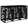 Cobertizo triple para cubos de basura madera maciza pino negro 5
