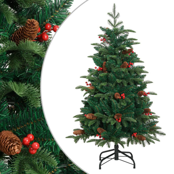 Árbol de Navidad artificial con piñas y bayas 150 cm M 2