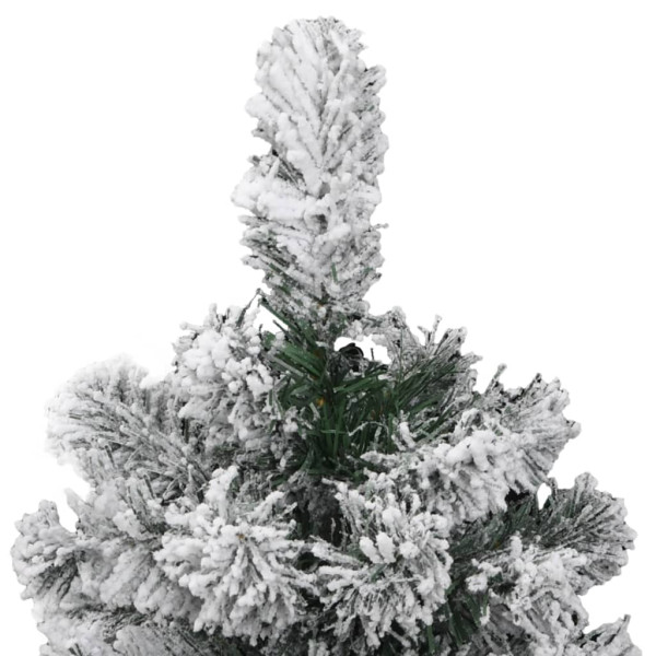 Árbol de Navidad artificial con bisagras y nieve flocada 120 cm M 4
