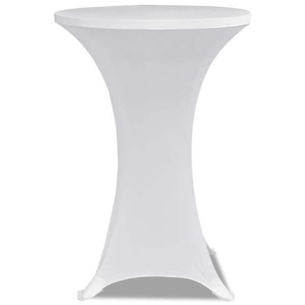 2 Manteles blancos ajustados para mesa de pie - 80 cm diámetro M 3