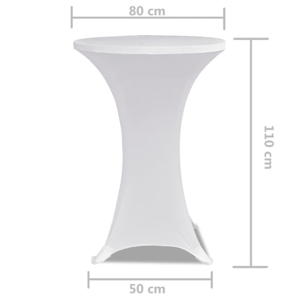 2 Manteles blancos ajustados para mesa de pie - 80 cm diámetro M 5