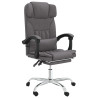 Silla de oficina reclinable masaje cuero sintético gris 2