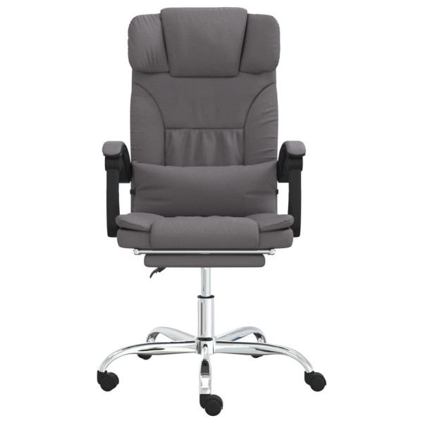 Silla de oficina reclinable masaje cuero sintético gris M 3