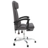 Silla de oficina reclinable masaje cuero sintético gris 4