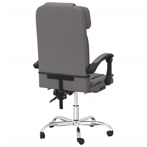 Silla de oficina reclinable masaje cuero sintético gris M 5
