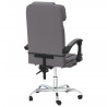 Silla de oficina reclinable masaje cuero sintético gris 5