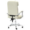 Silla de oficina reclinable masaje cuero sintético color crema 5