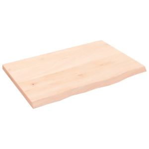 Tablero de mesa madera maciza de roble sin tratar 60x40x2 cm H