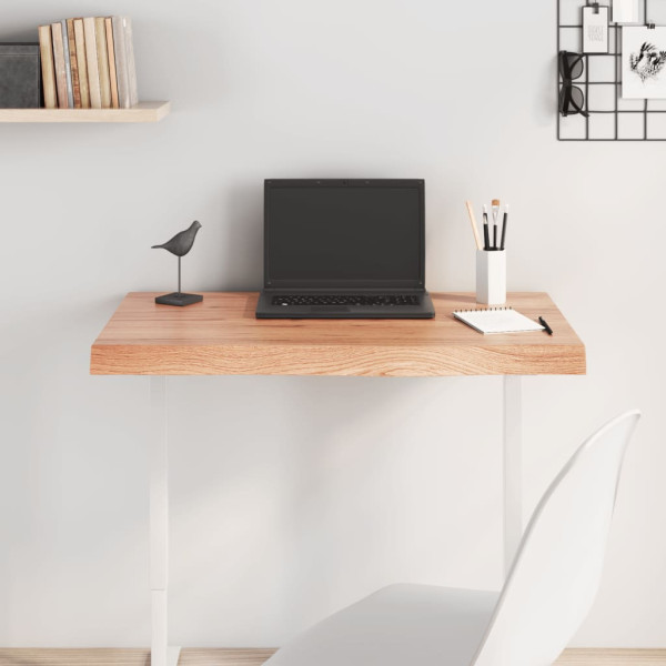 Tablero de mesa madera roble tratada marrón claro 80x40x6 cm D