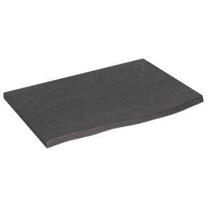 Tablero de mesa madera de roble tratada gris oscuro 60x40x2 cm H
