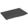Tablero de mesa madera de roble tratada gris oscuro 60x40x2 cm 2